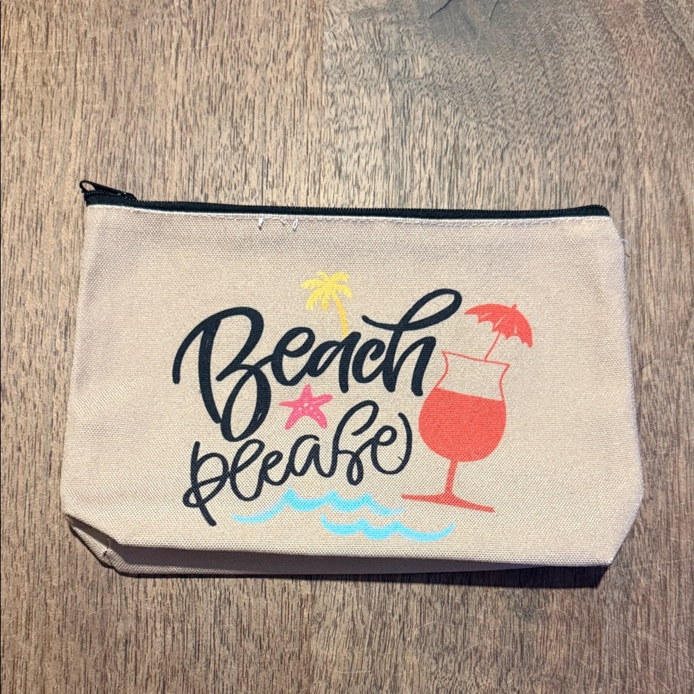 BEACH PLEASE Zip Pouch